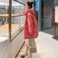 Mid-length Down Jacket Women's Winter Women's Hooded Stand-up Collar Loose Thick Bread Coat Jacket Winter Warmth Thick Cotton Jacket