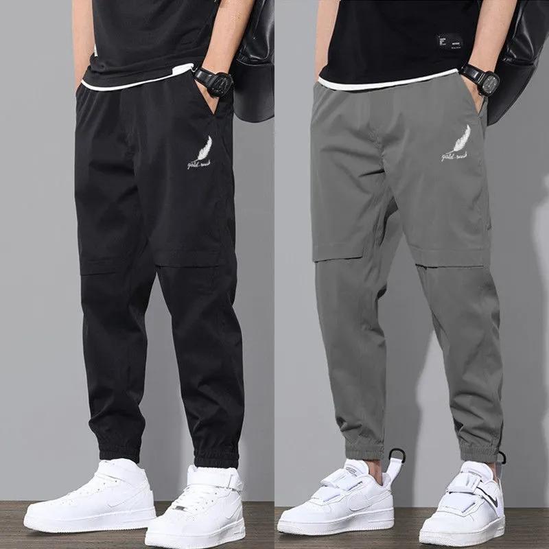 Youth Multi-pocket Overalls Loose Feet Tightened Sweatpants Sports Pants Men's Spring and Autumn Large Size Casual Trousers
