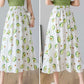 Skirts Womens Female Casual Ankle-length Skirt Summer Loose Thin A-line Skirts High Waist All-match Avocado Print Skirt