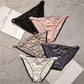 Elastic Ice Silk Female Underwear Low Waist Solid Color Seamless Sexy Panties Briefs Breathable