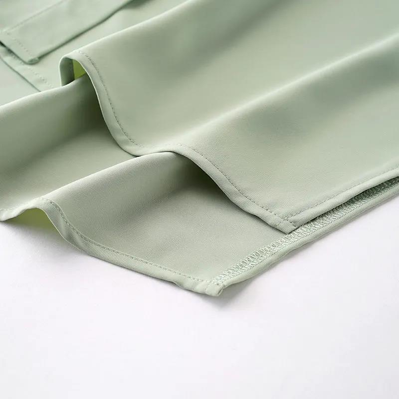 2021 Early Spring and Autumn Shirt Dress Women Loose and Thin Western Style Mid-length Outer Shawl Two-piece Suit