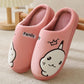 Slippers Women Winter Cotton Shoes Cute Pink Bear Thick Fleece Warm Men Plus Size Home Indoor Casual Slippers