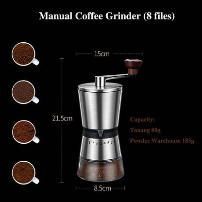 6-speed Manual Coffee Bean Grinder Kitchen Sharpened Machine Home Small Hand Cleaning Coffee Grinding Machine Equipment