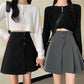 XS-L Irregular Split Fork Women Sexy Tight A-line High Waist Short Skirt  Zipper Home Office Club Casual