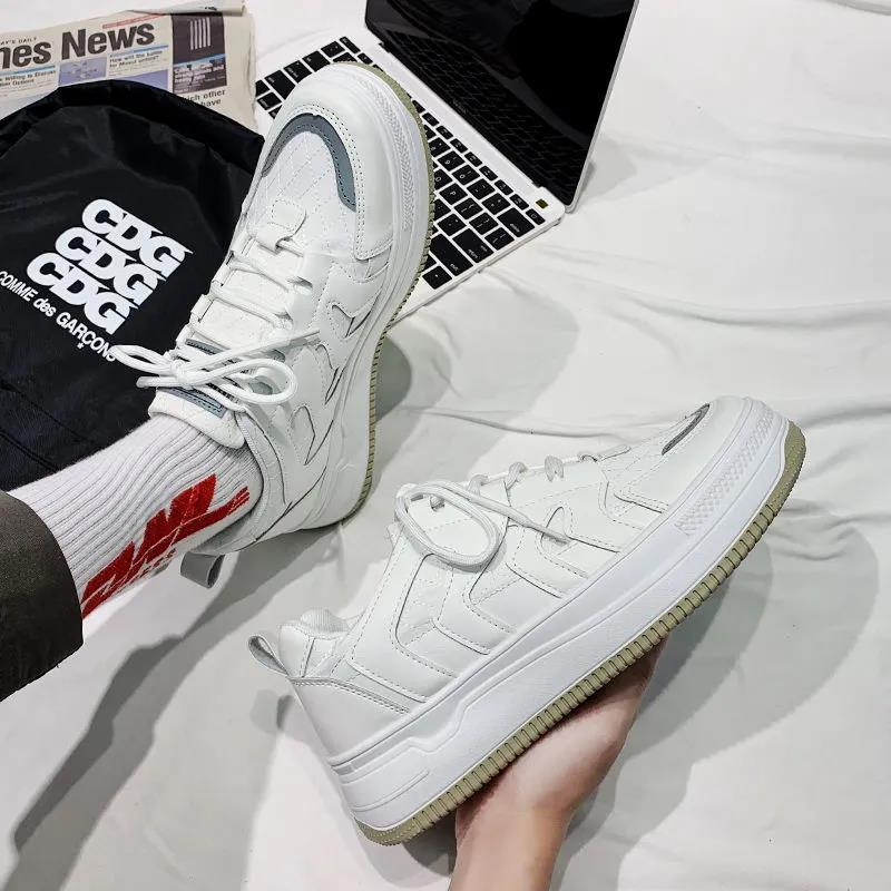 Men's Shoes Trendy Shoes Air Force No. 1 Aj Small White Shoes Men's Korean Version of Sports Casual White Leather Shoes for Boys