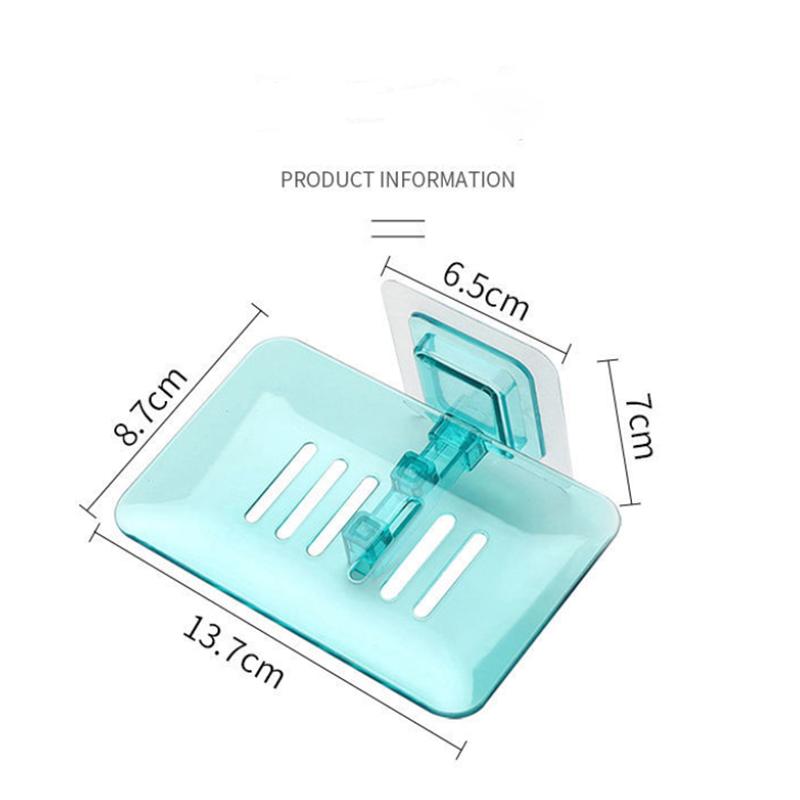 2pc Bathroom Soap Box Wall Mounted Shower Dish Storage Plate Tray Holder Soap Holder Rack Accessories