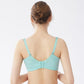 Women's Comfortable Embroidered Underwear Adjustable Bra for Big Breasts Sexy Lace Mesh Floral Gather Straps Brassiere Full Cup Pad Solid Underwear