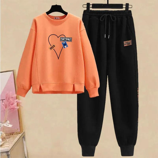 Two-piece Spring and Autumn Casual Sports Sweater Suit Women's Solid Color Sports Pants Women's