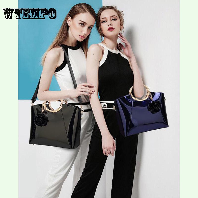 Fashion Elegant Diagonal Cross Bag Shoulder Bag Female High-grade Patent Leather Handbag