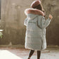 Girls' Warm Cotton Clothes Korean Version Plus Velvet Thick Down Padded Coat Windproof Winter Clothes