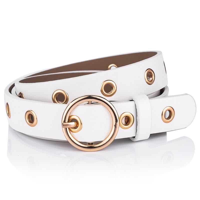 Women's Belt Simple and Fashionable All-hole Ring Belt Students All-match Casual Pin Buckle