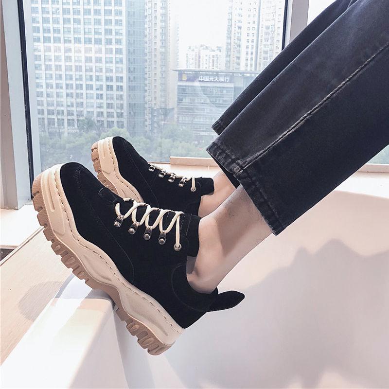 Men's Shoes Thick Bottom Old Shoes Korean Version of Muffin Bottom Shoes Male Students Increased Shoes