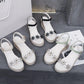 Women's Sandals Super High-heeled Wedge with Open Toe Flower Platform Sandals Waterproof Platform All-match Buckle Women's Shoes