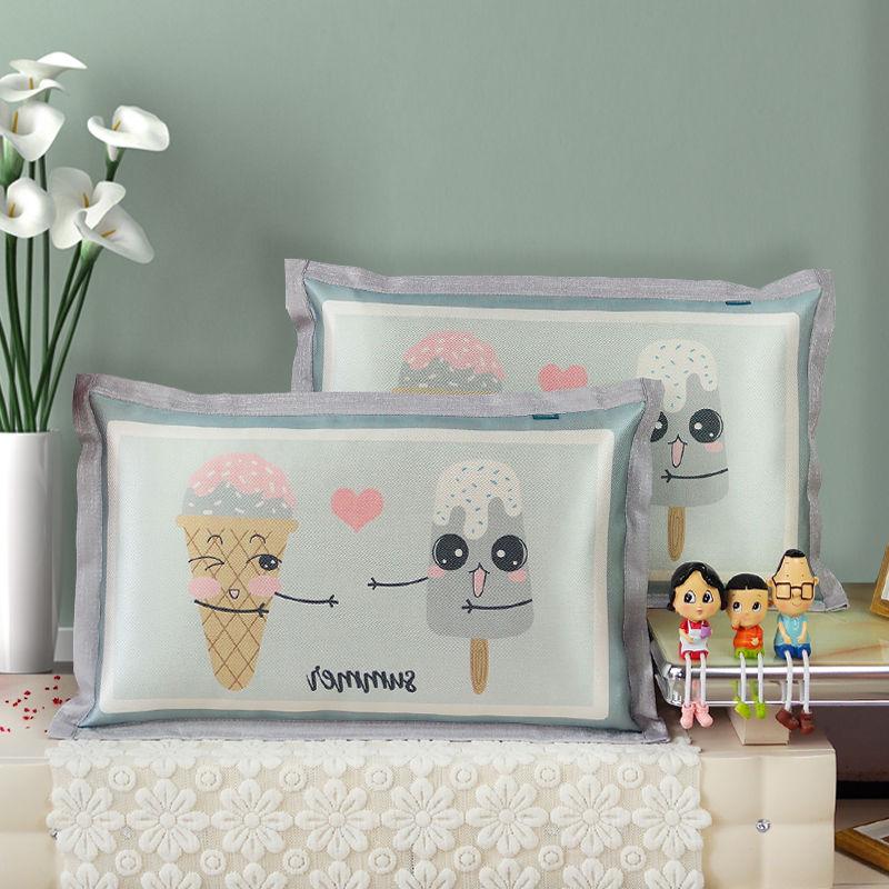 Summer Ice Silk Mat Pillowcase with Encryption Thickening Double-sided Usable Rattan Pillowcase