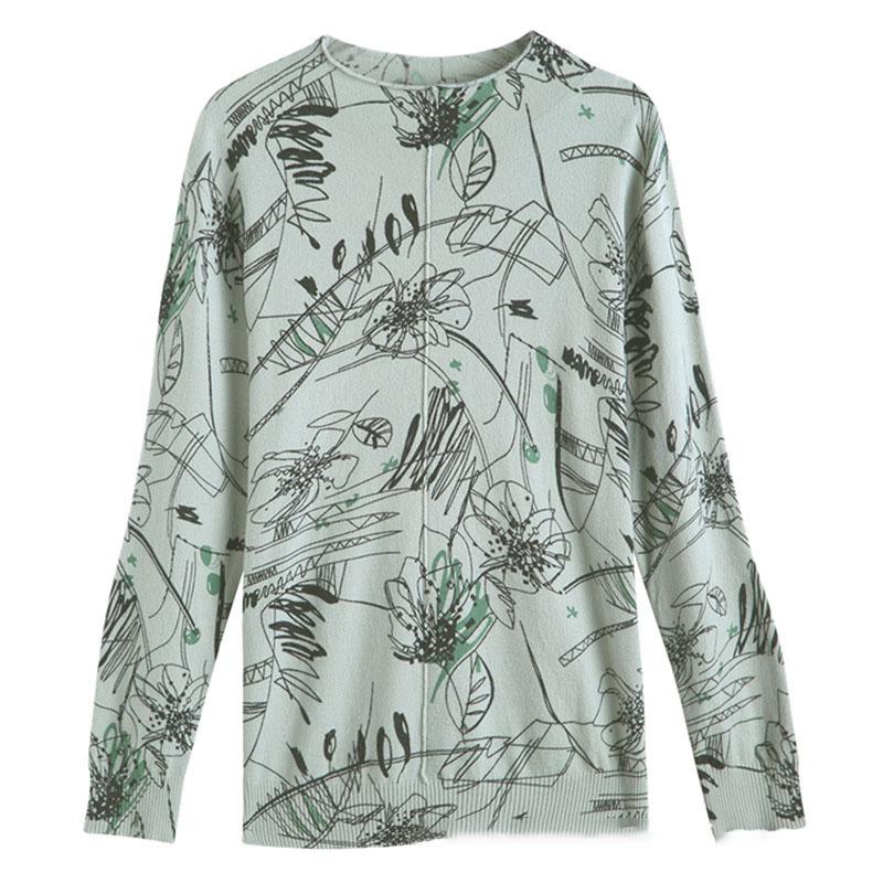 Turtleneck Sweater Ladies Winter Thick Warm Woolen Sweater Retro Printing Knitted Bottoming Sweater Pullover Jumper Outwear