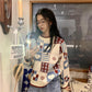 Autumn Winter  Women Fashion Sweater Casual Knitting Sweater Retro Round Neck Pullovers Loose Casual Long Sleeve Sweater