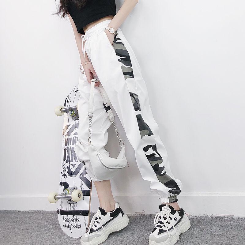 Plus Spring and Summer Handsome Hip-hop Pants Women Korean Style Trendy Student Loose Sweatpants Look Thin Casual and Versatile