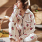Coral Fleece Pajamas Women's Flannel Pyjamas Plus Size Velvet Thick Sleepwear Autumn Winter Warm Home Wear Suits Tops Pants Sets Long Sleeve Outwear