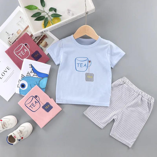 Brand Boys Clothing Children Summer Boys Clothes Cartoon Kids Boy Clothing Set T-shit+Pants Cotton