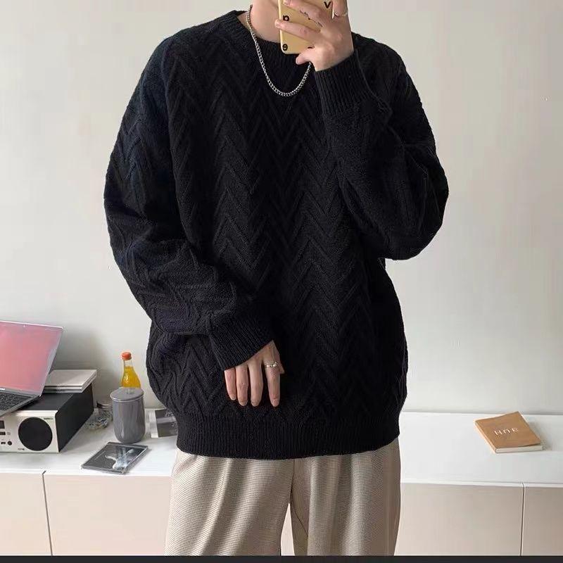 Men's Round Neck Sweater Autumn and Winter Warm and Comfortable Sweater Loose Top