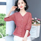 Women's Waist Short Sleeve T-Shirt Summer V-Neck Loose Print Short Top