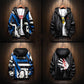 Autumn Men's Jackets Coats Male Casual Slim Stand Collar Print Bomber Jacket  Both Sides To Wear