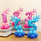 Pink Blue Foil Balloons Numbers 1 2 3 4 5 6 7 8 9 Pattern Birthday Party Decorations