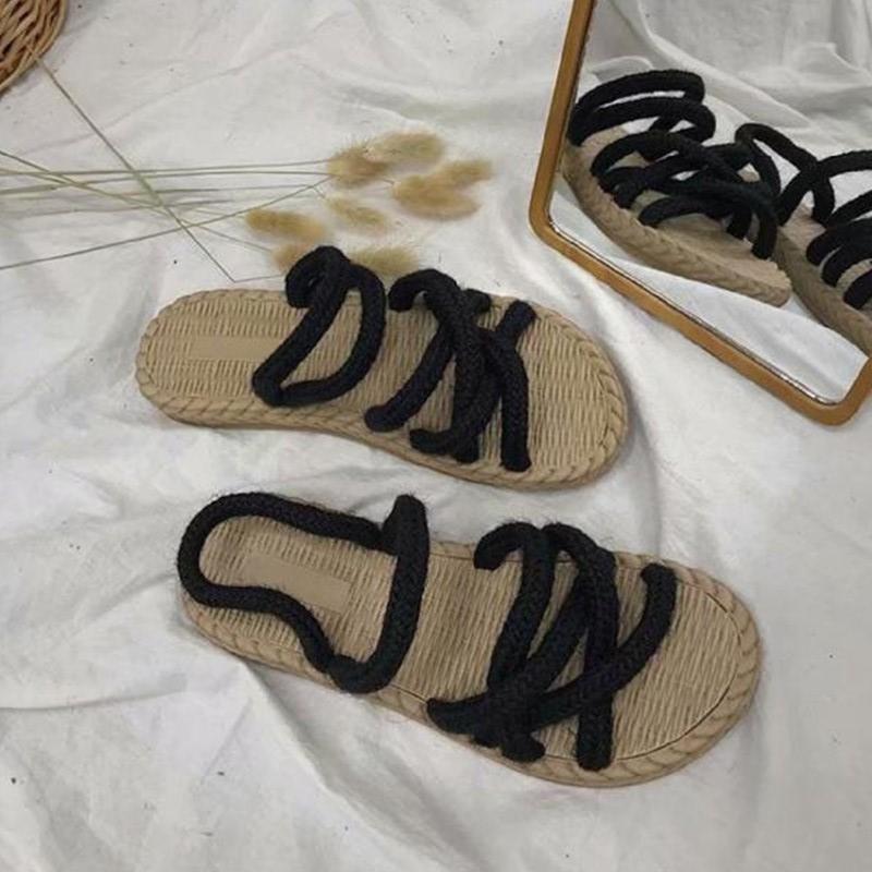 Super Good-looking Roman Sandals, Women's Hemp Rope, Two-wear Slippers, Women's Shoes, Summer Students All-match