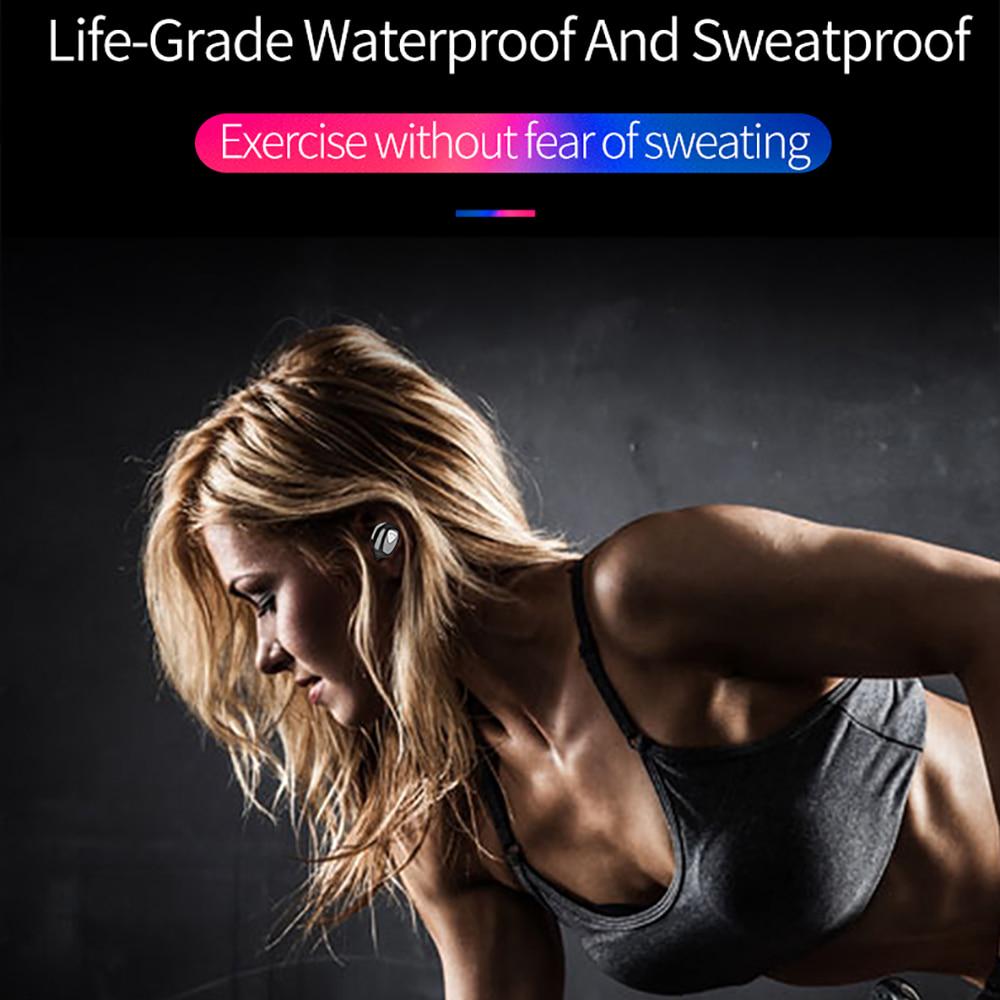 TWS Bluetooth True Wireless Earphones Earbuds TWS Waterproof 2200mAh Power Bank for Smart Phones