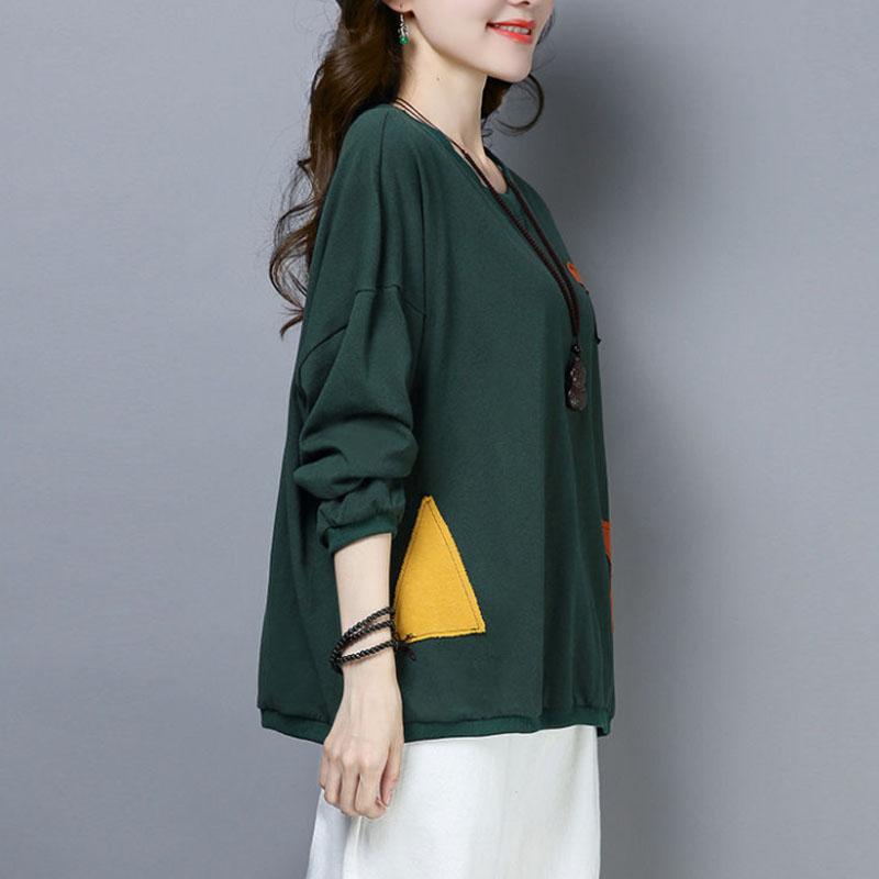Large Size T-shirt Women Long Sleeve Shirt Casual Loose Pullover Summer
