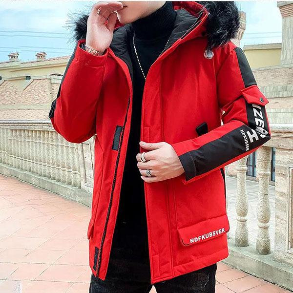 Winter Padded Jacket Plus Cotton Padded Padded Jacket Men's Jacket Padded Jacket Korean Handsome Hooded Youth Padded Warm Padded Jacket