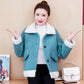 Lamb Wool Coat Female Autumn and Winter Korean Version Plus Velvet Color Matching Fur One Thickened Short Lamb Wool