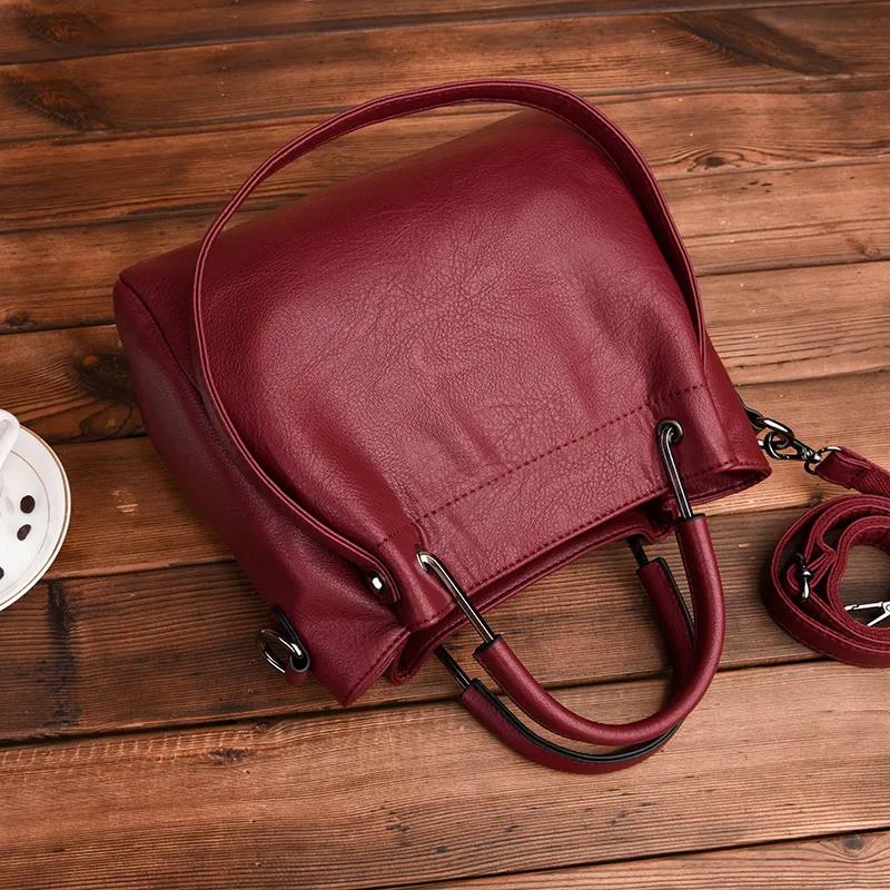 Women Handbag Casual Female Crossbody Bags Soft Surface Genuine Leather Sheepskin Bag High Capacity Adjustable Shoulder Straps