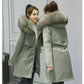 Pai Overcome The Padded Coat Women's Mid-length Plus Size Thick Warmth-keeping Slim-fitting Cotton-padded Jacket Plus Velvet Windshield Cotton Jacket