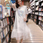 Dress Female Student Korean Version Loose Large Size Net Yarn Fairy Skirt Summer Small Fresh T-shirt Long Dress