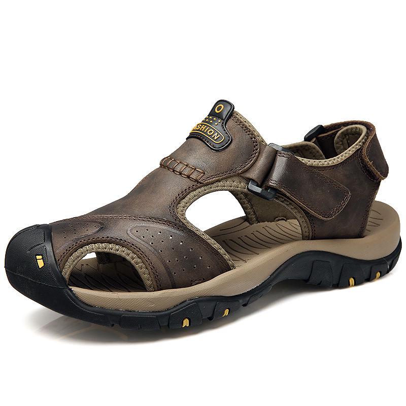 Sandals Leather Men's Shoes Outdoor Beach Shoes Men's First Layer Cowhide Sandals Men's Shoes