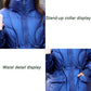 Glossy White Duck Down Jacket Women's Mid-length Loose Padded Jacket Stand-up Collar Bread Jacket