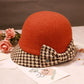 Women's Bow Knot Foldable Wool Blend Hat Autumn Winter Fisherman's Hat Warm Casual Peaked Cap Versatile Elegant Top Hat