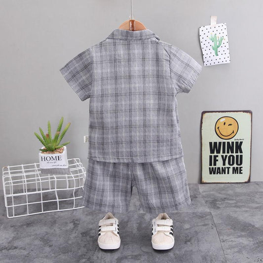 Boys Small Suit Three-piece Summer New Short-sleeved Suit Baby Handsome Shorts British Style Sub-suit Tide