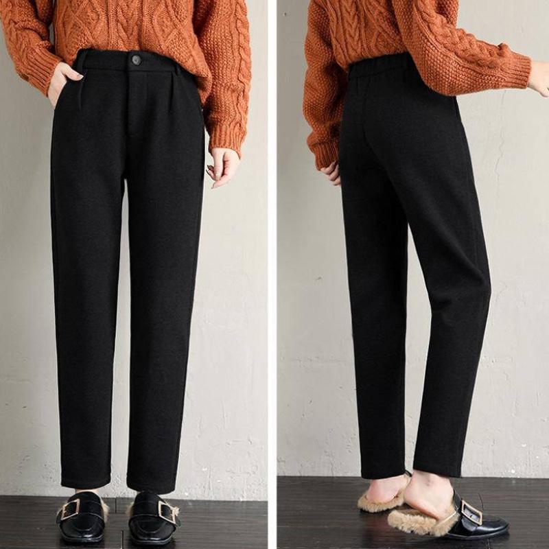 Woolen Pants Women's Autumn and Winter Thickening and Velvet Radish Pants Grandma Radish Daddy Harem Pants Women's Trousers Lengthened