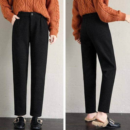 Woolen Pants Women's Autumn and Winter Thickening and Velvet Radish Pants Grandma Radish Daddy Harem Pants Women's Trousers Lengthened