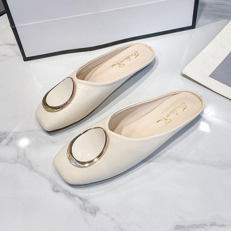 Women Summer Baotou Slippers Antiskid Soft Bottom Slippers Non Slip Outdoor Casual Solid Color Slippers