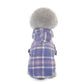 Dog Clothes Autumn and Winter Plaid Cotton Coat Windbreaker Teddy Bichon Small Dog Pet Warm Thick Clothing Hooded Coat Rompers Pet Supplies