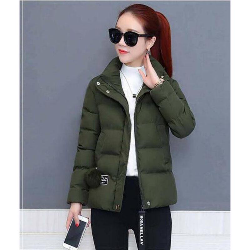 Winter Cotton Jacket Women Fashion Solid Color Large Size Thickening Warm Women Parkas