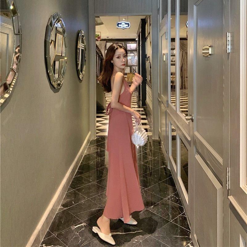 Hong Kong Style Female Summer Cold Wind Retro Temperament  Dress