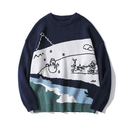 Autumn Winter  Women Fashion Mid-length Sweater Casual Knitting Sweater Round Neck Pullovers Loose Casual Long Sleeve Sweater