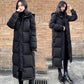 Black Thick Loose Couple Down Jacket Men and Women Super Long Down Jacket