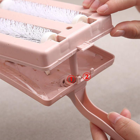 Bed Sweeping Brush Household Double Roller Sofa Cleaning Brush with Handle Electrostatic Sweeping Brush Clothing Removal Brush Carpet Brush