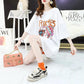 Women's Short-sleeved Short-sleeved Mid-length Loose Round Neck Half-sleeved Tops with Open Back Glittering T-shirts Ladies Casual Loose Long T-shirts