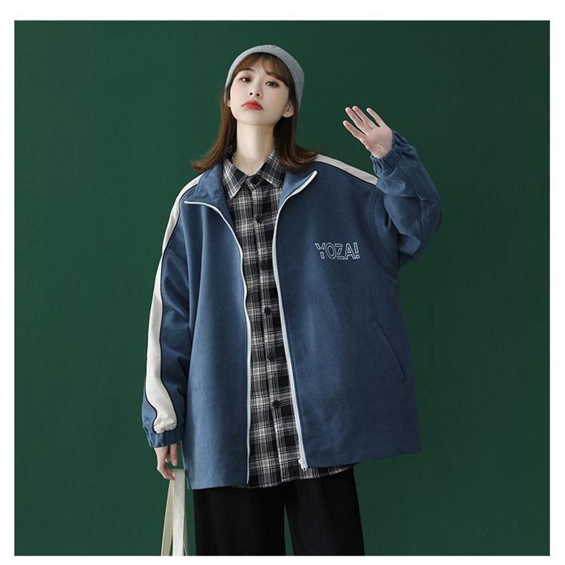 Autumn and Winter Lazy Retro Loose All-match Baseball Uniform Jacket Women